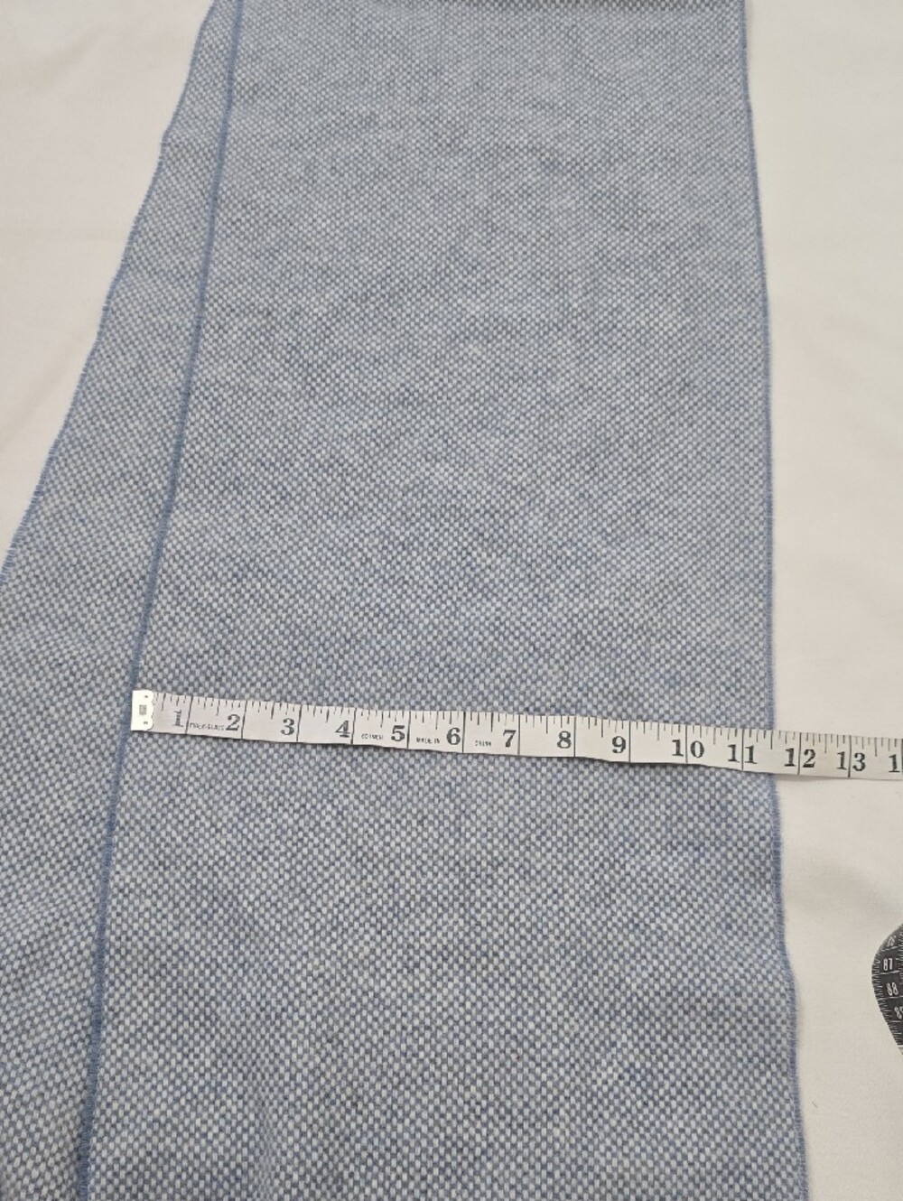 Light Blue Men's Woven Fringe Scarf - Picture 5 of 5